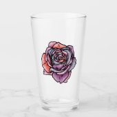 Verre Fleur Rose coloré (Devant)