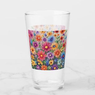 Verre Fleur sauvage coloré