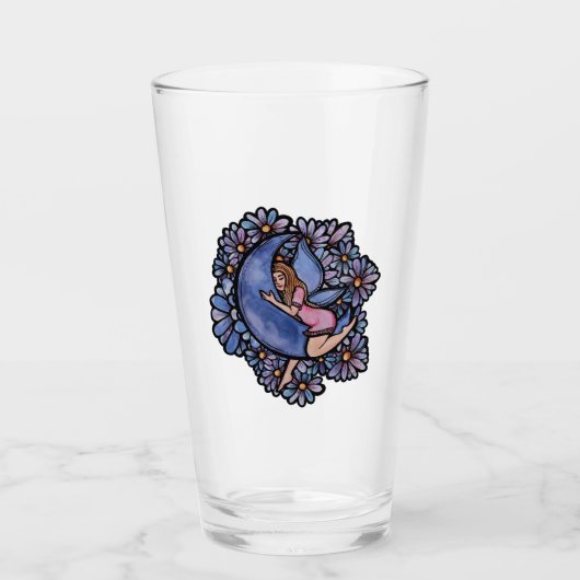 Verre Fleur violette Lune Fée (Devant)