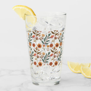 Verre Fleurs automnales