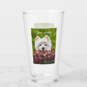 Verre Fleurs blanches et roses (Dos)