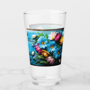 Verre Fleurs colorées