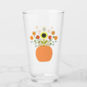 Verre Fleurs d'action de grâce en Citrouille (Devant)