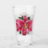 Verre Fleurs d'Aquarelle Florale Rose (Devant)