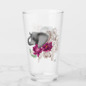 Verre Fleurs de lotus henné éléphant (Devant)