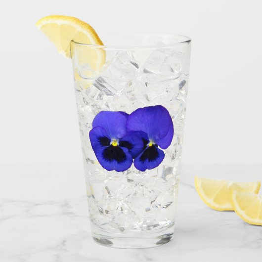 Verre Fleurs de Pansy Violet Floral (Devant glace)