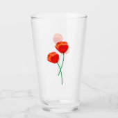 Verre Fleurs de pavot rouge (Devant)