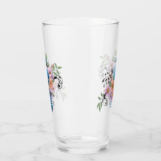 Verre Fleurs de printemps bleu Jay (Gauche)