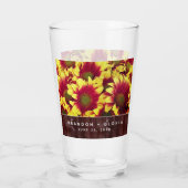 Verre Fleurs de soleil d'automne rustiques sur Mariage d (Dos)
