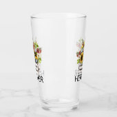 Verre Fleurs de tournol daisy monogramme nom  (Gauche)