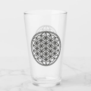 Verre FLEURS DE VIE - Symbole de géométrie sacrée plan 1