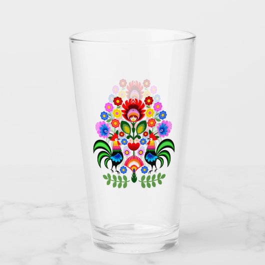 Verre Fleurs design polonaises. (Devant)
