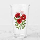 Verre Fleurs d'été joyeuses floraison de pavot (Devant)