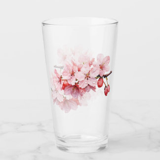 Verre Fleurs florales de cerisiers Raindrops