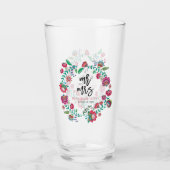Verre Fleurs folkloriques mariage multicolore (Devant)