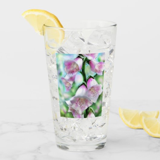 Verre Fleurs Foxglove Floral Rose Lavande Vert Fleur (Devant glace)