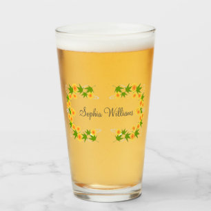 Verre Fleurs japonaises orange