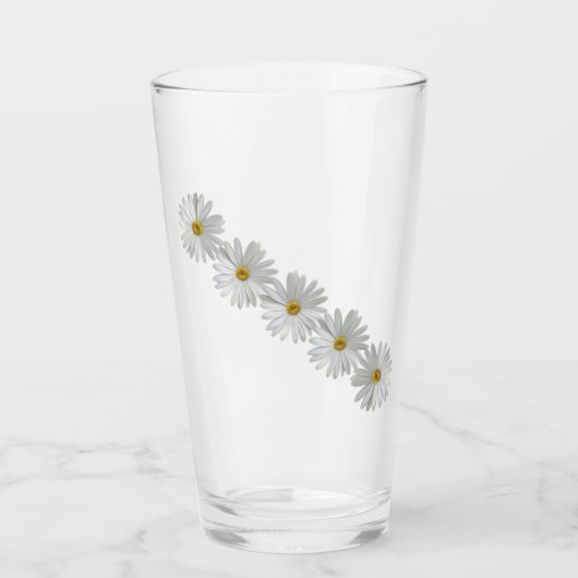Verre Fleurs marguerites blanches (Devant)