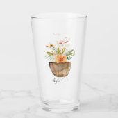 Verre Fleurs peintes de corail rustique (Dos)