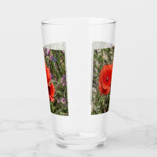 VERRE FLEURS POPPY (Gauche)