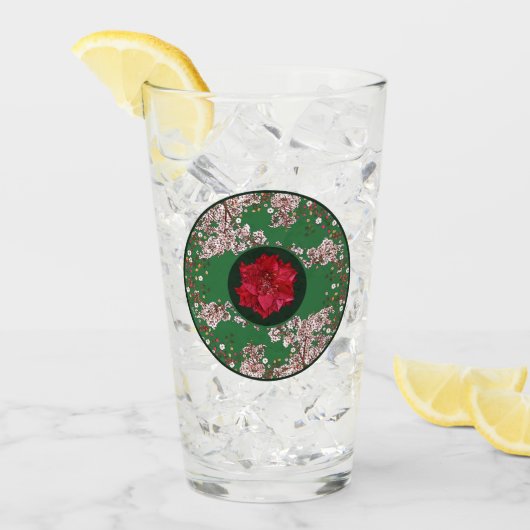 Verre Fleurs pour Noël (Devant glace)