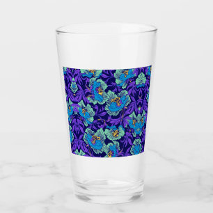 Verre Fleurs violettes et bleues William Morris