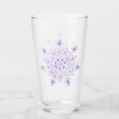 Verre flocon de neige violet clair et coeur étincelant (Devant)