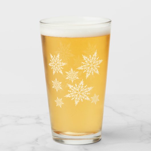 Verre Flocons de Noël blancs (Devant (rempli))