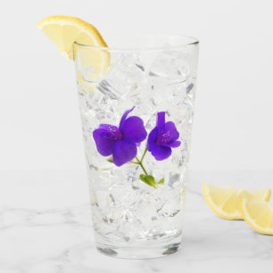 Verre Floral à fleurs princes violettes