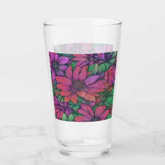 Verre Floral Abstrait coloré #33
