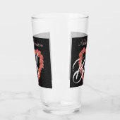 Verre Floral Rose Coeur monogramme Mariage Soirée de mar (Gauche)
