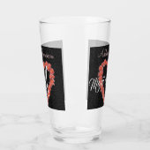 Verre Floral Rose Coeur monogramme Mariage Soirée de mar (Gauche)