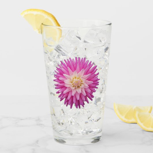 Verre Floral rose Dahlia (Devant glace)