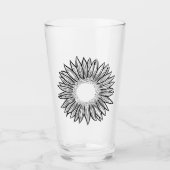 Verre Flore Rustique Tournesol Main tiré (Devant)