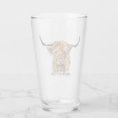 Verre Fluffy Red Highland Cow Art numérique original (Dos)