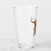 Verre Fluffy Red Highland Cow Art numérique original (Droite)