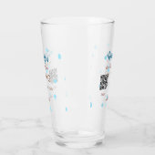 Verre Fonds Lune de miel Ajouter Q R code nom de couple  (Gauche)