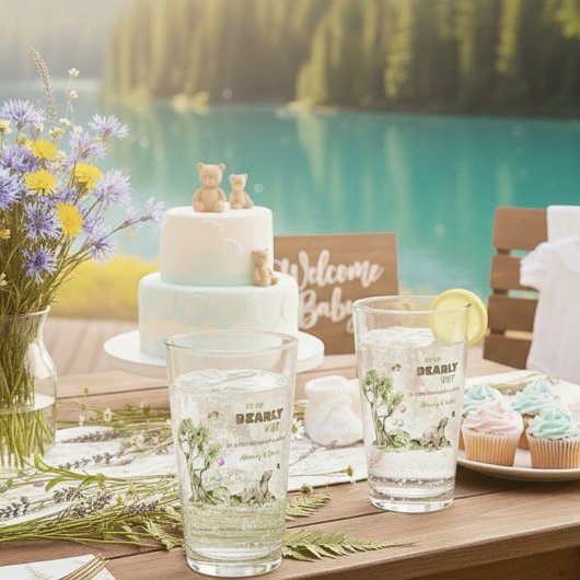 Verre Forest Animals Bearly Wait Baby Shower Keepsake