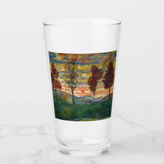 Verre Four Trees (Landscape Art) (par Egon Schiele) (Devant)