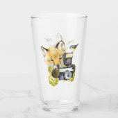 Verre Fox mignon d'aquarelle prenant des photos (Dos)