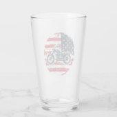 Verre Freedom Ride : Moto rétro et drapeau américain (Dos)