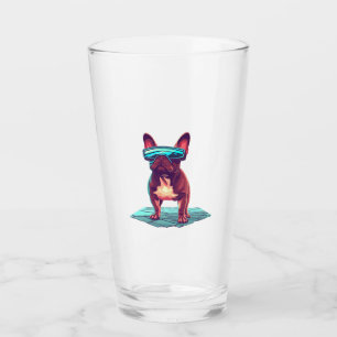 Verre French Bulldog SciFi avec lunettes de soleil Cool