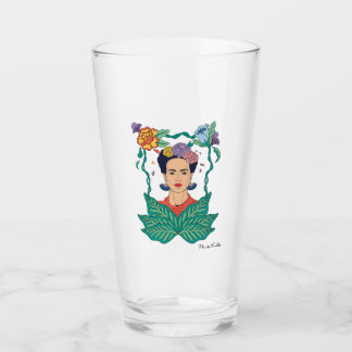 Verre Frida Kahlo Graphisme du cadre floral