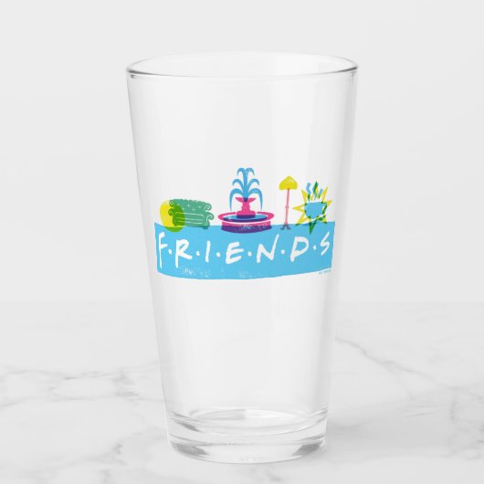 Verre FRIENDS™ | Logo avec icônes (Devant)
