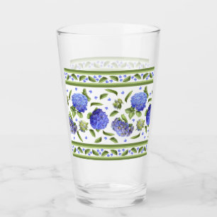 Verre Frontière de fantaisie d'hortensias bleus