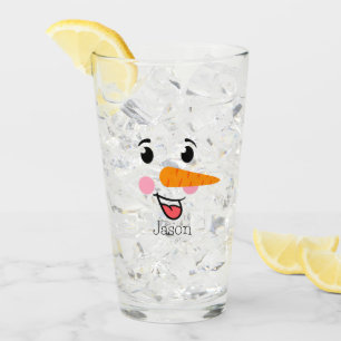Verre Frosty le visage heureux du Snowman