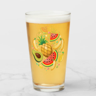 Verre Fruits d'été frais Motif