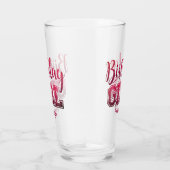 Verre Fun Anniversaire Fille Rose Personnalisée (Droite)