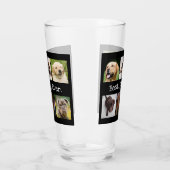 Verre Fun Best Dog Ever Photo Collage noir et blanc (Gauche)