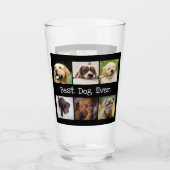 Verre Fun Best Dog Ever Photo Collage noir et blanc (Devant)